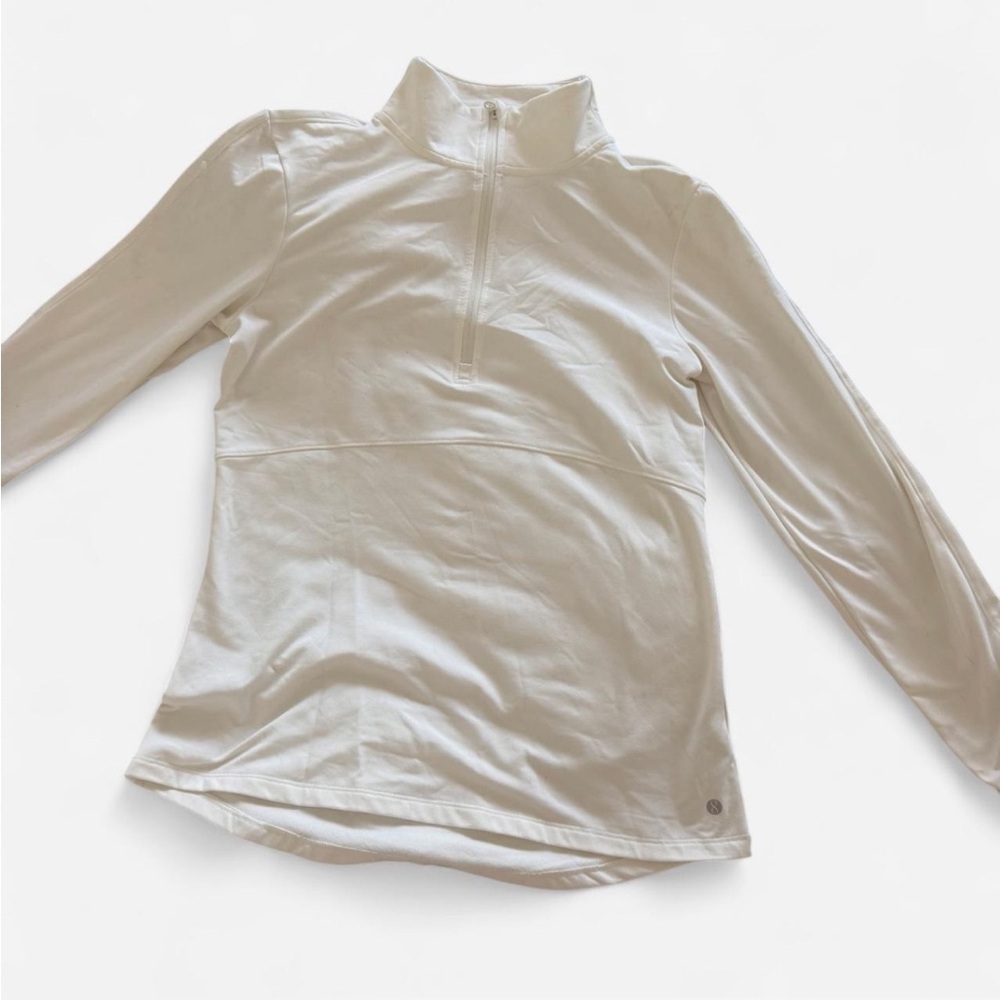 Layer 8 White Quarter-Zip Long Sleeve Pullover
